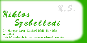 miklos szebelledi business card