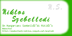 miklos szebelledi business card